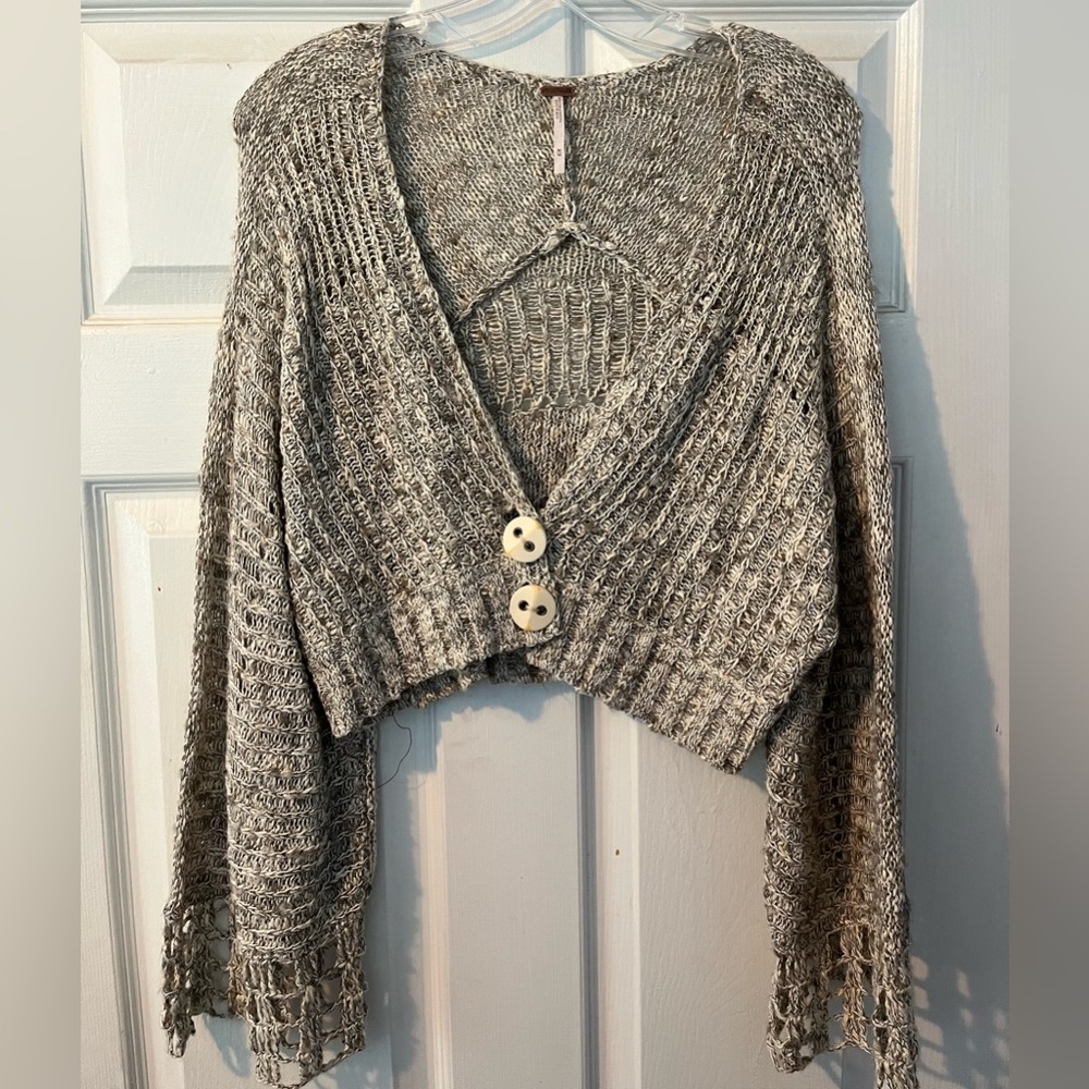 Oatmeal knit cropped sweater